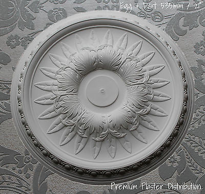 Plaster Ceiling Rose Traditional, Leaf Center, Egg And Dart Detail  535 mm / 21