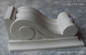 X1 Large Hand Made Scroll  Plaster Corbel 250mm x 146mm x 107mm