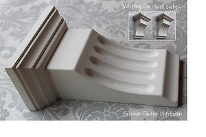 X2 Hand Made Fluted Traditional Victorian Plaster Corbels 270mm x 190mm x 110mm