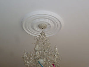 Plaster Ceiling Rose Plain Traditional Victorian Design 610 mm / 24" Hand Made