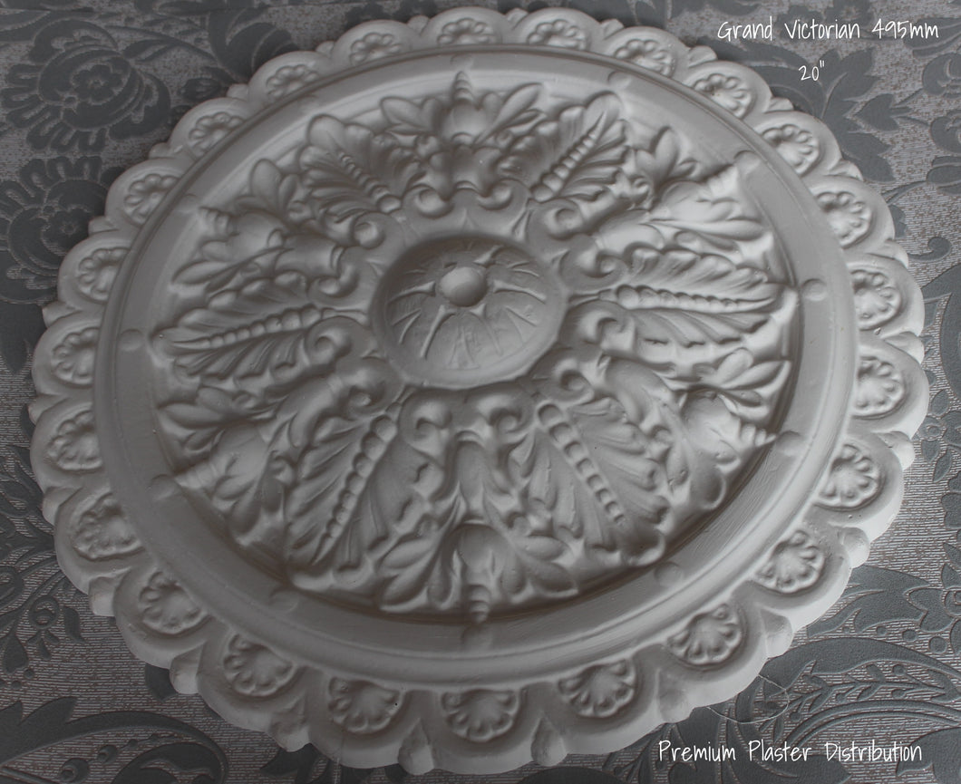 Plaster Ceiling Rose Grand Victorian Design 495mm / 20