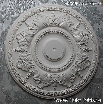 Plaster Ceiling Rose Victorian Floral Leaf 460 mm / 18