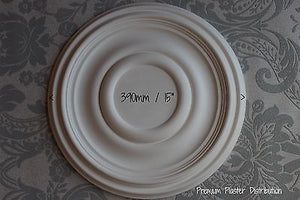 x2 Plaster Ceiling Rose Plain Traditional Victorian 390 mm / 15" Hand Made