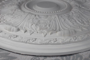 Plaster Ceiling Rose Victorian Floral Leaf 530 mm / 20.86" Hand Made Plasterware