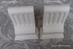 X2 Small Hand Made Fluted Victorian Plaster Corbels 165mm x 122mm x 60mm