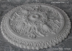 Plaster Ceiling Rose Grand Victorian Design 610 mm / 24" Inc Adh & Fixings