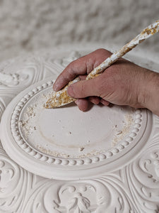 x2 Bespoke Ceiling Rose Victorian Floral Leaf 460 mm / 18" (155mm center) Hand Made Plasterware